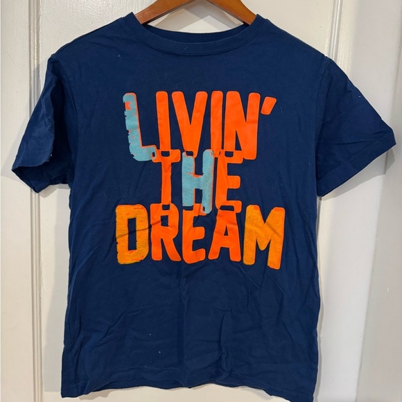 Crazy 8 Blue Tee with Orange and Light Blue Print - Picture 2 of 4